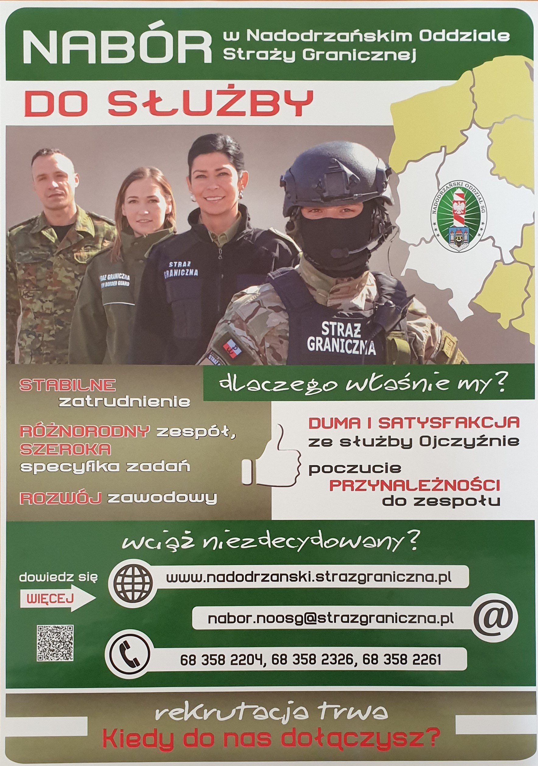 Nabór do Nadodrzańskiego Oddziału Straży Granicznej. Szczegóły w załączniku.